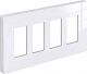 4 Gang Decora Plate White  - Screwless